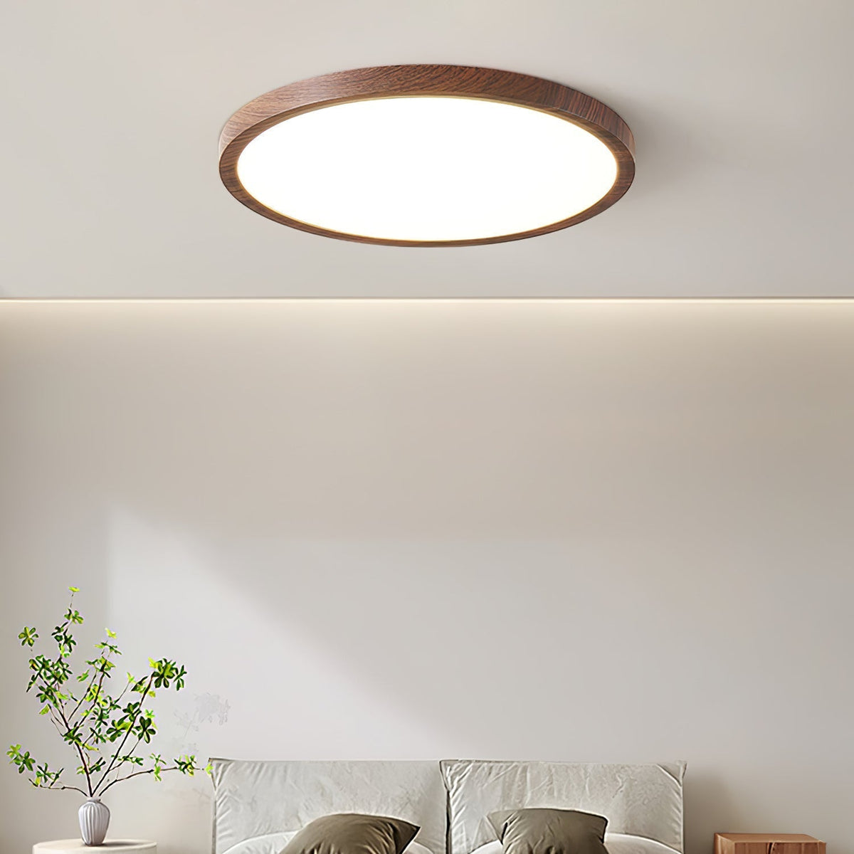 Ivera Plafonnier Rond Ultra-fin Bois - Neutralighting