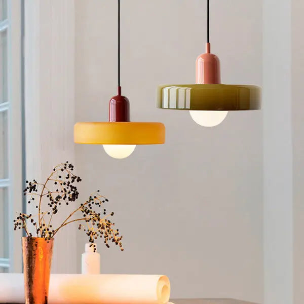 Lampe Suspendue en Verre Coloré - Maison Lumina