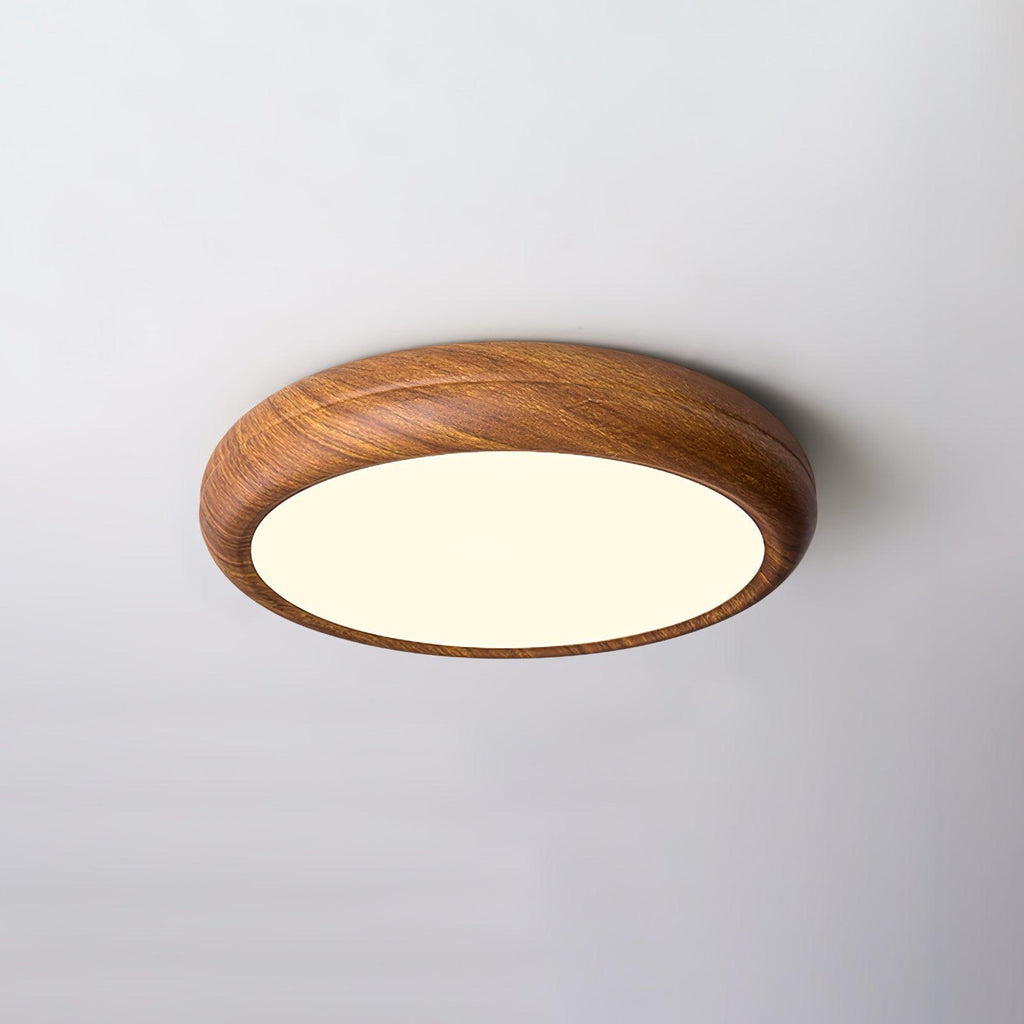 Grena Motif Bois Plafonnier Led Rond - Neutralighting
