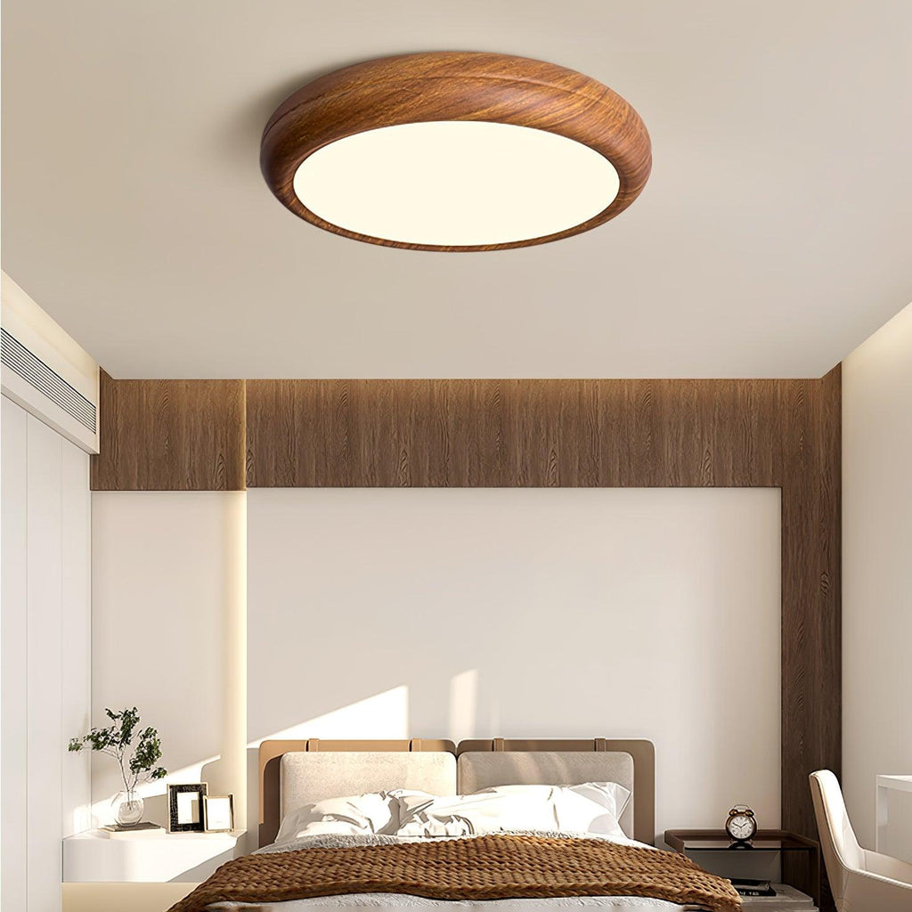 Grena Motif Bois Plafonnier Led Rond - Neutralighting