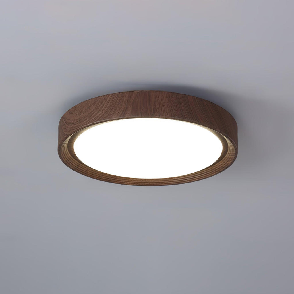 Grena Motif Bois Plafonnier Led Rond - Neutralighting