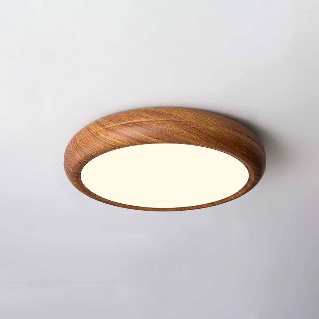 Grena Motif Bois Plafonnier Led Rond - Neutralighting