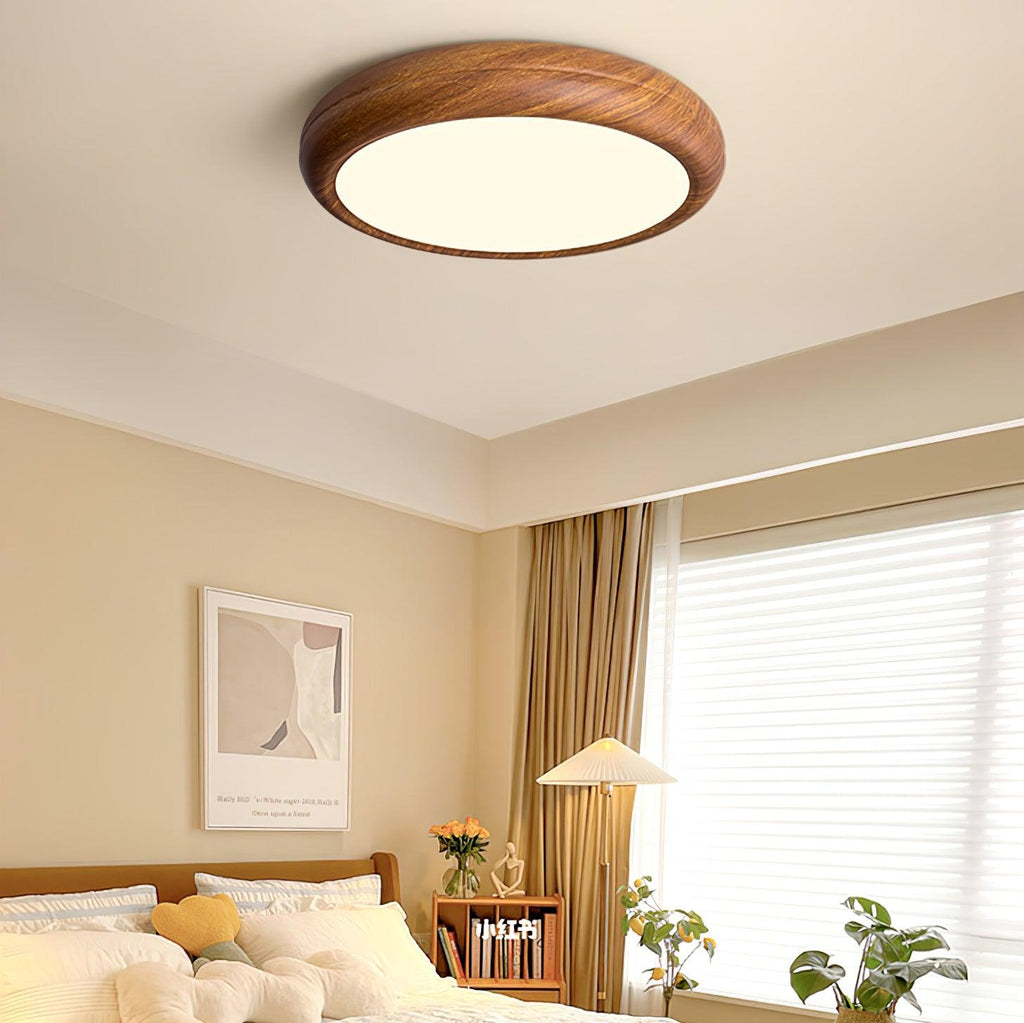 Grena Motif Bois Plafonnier Led Rond - Neutralighting