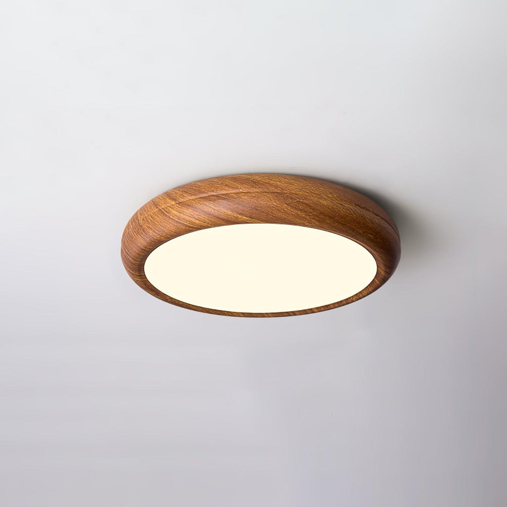 Grena Motif Bois Plafonnier Led Rond - Neutralighting
