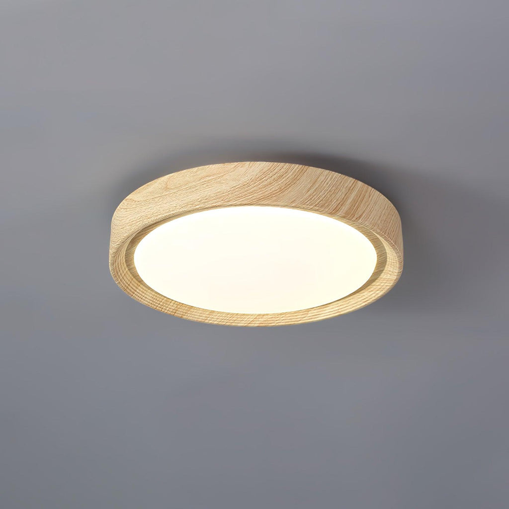 Grena Motif Bois Plafonnier Led Rond - Neutralighting