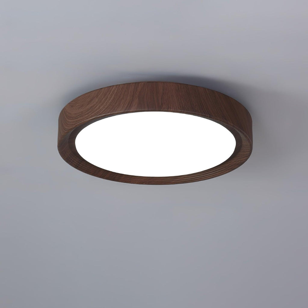 Grena Motif Bois Plafonnier Led Rond - Neutralighting
