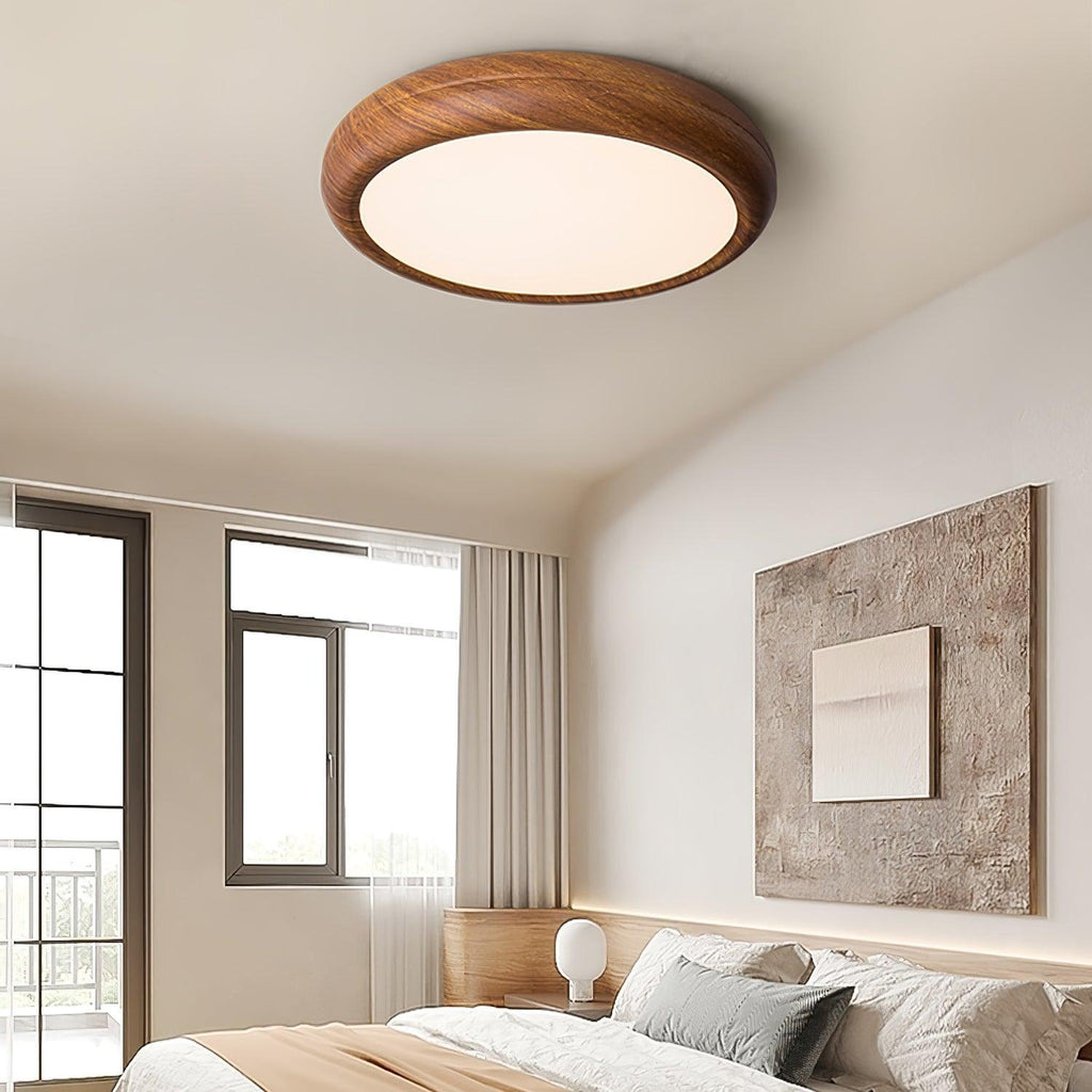 Grena Motif Bois Plafonnier Led Rond - Neutralighting