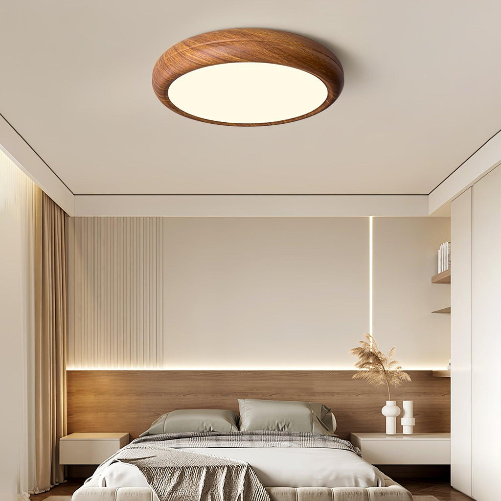 Grena Motif Bois Plafonnier Led Rond - Neutralighting
