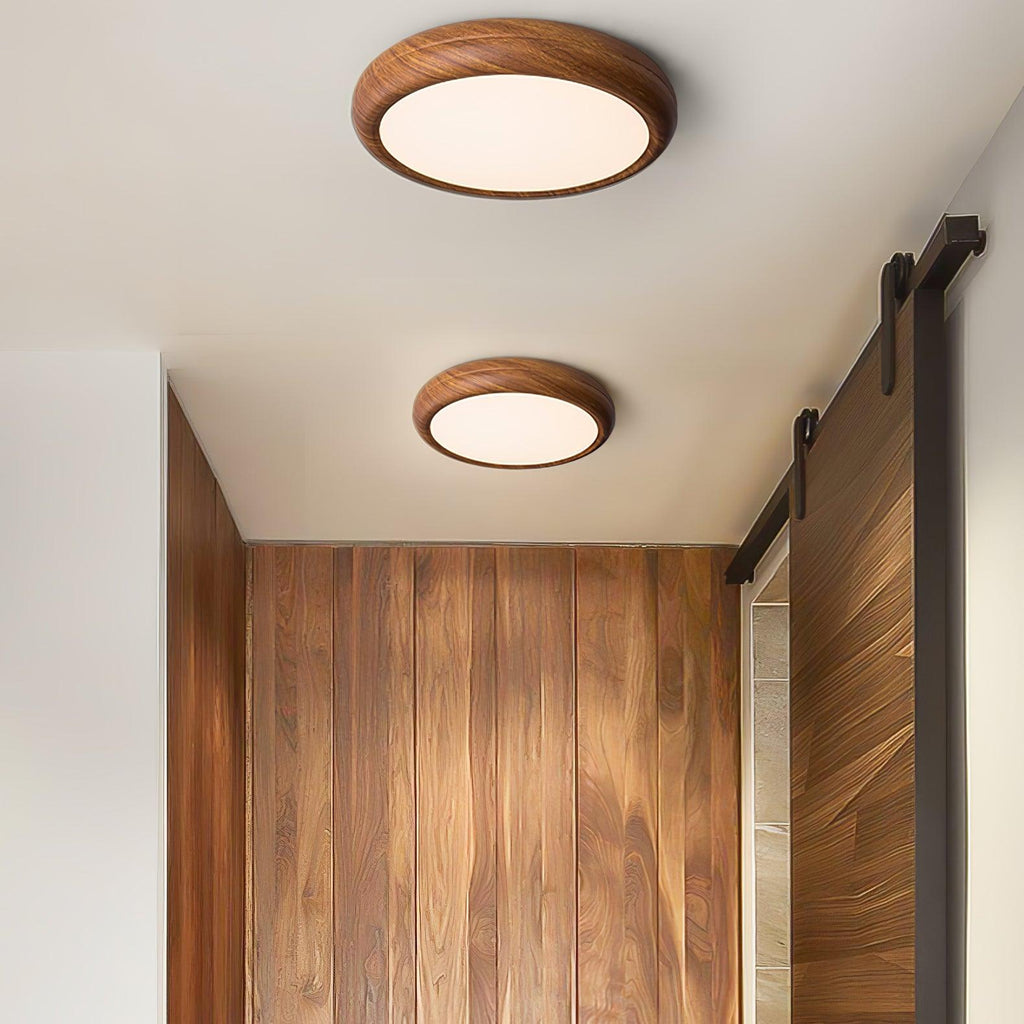 Grena Motif Bois Plafonnier Led Rond - Neutralighting