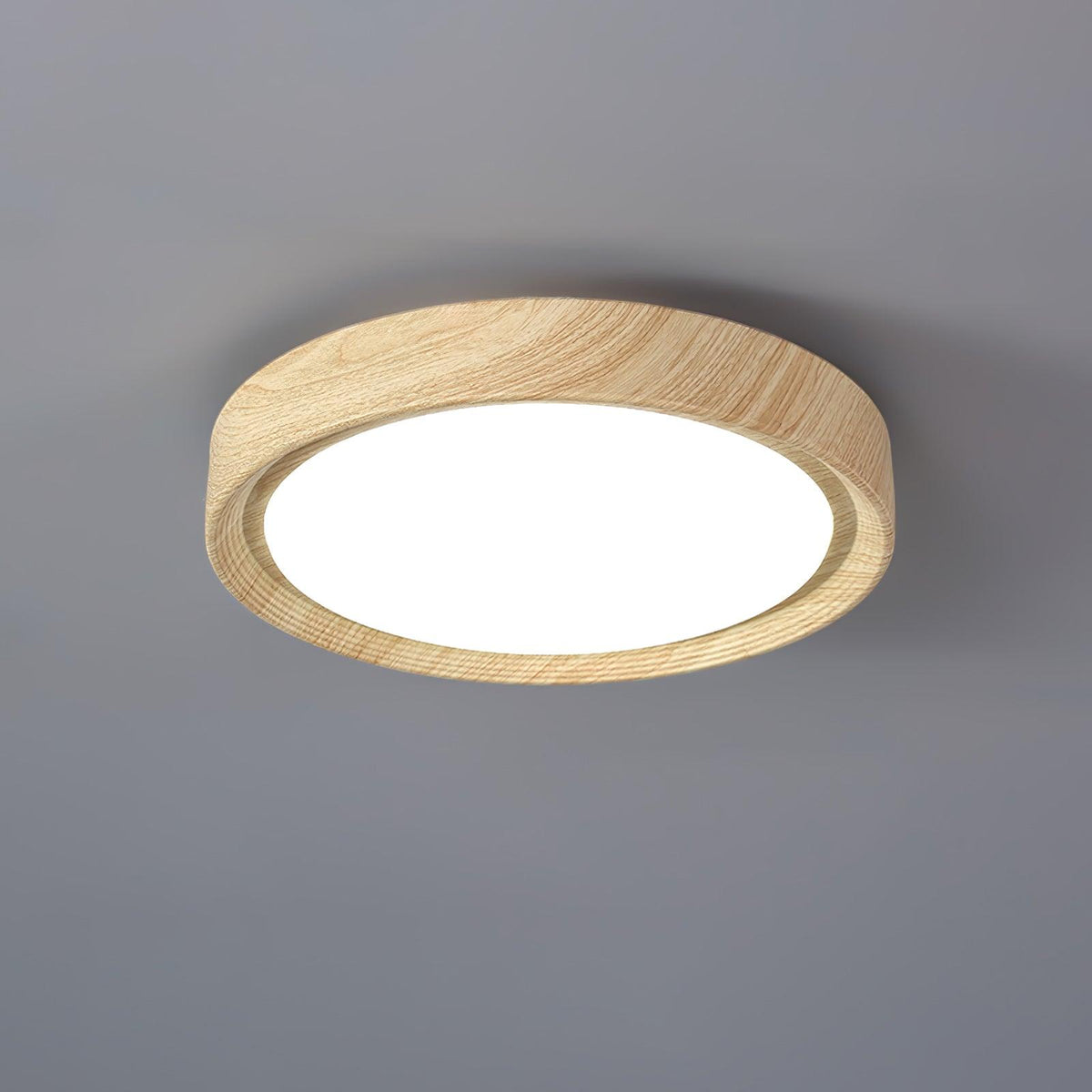 Grena Motif Bois Plafonnier Led Rond - Neutralighting