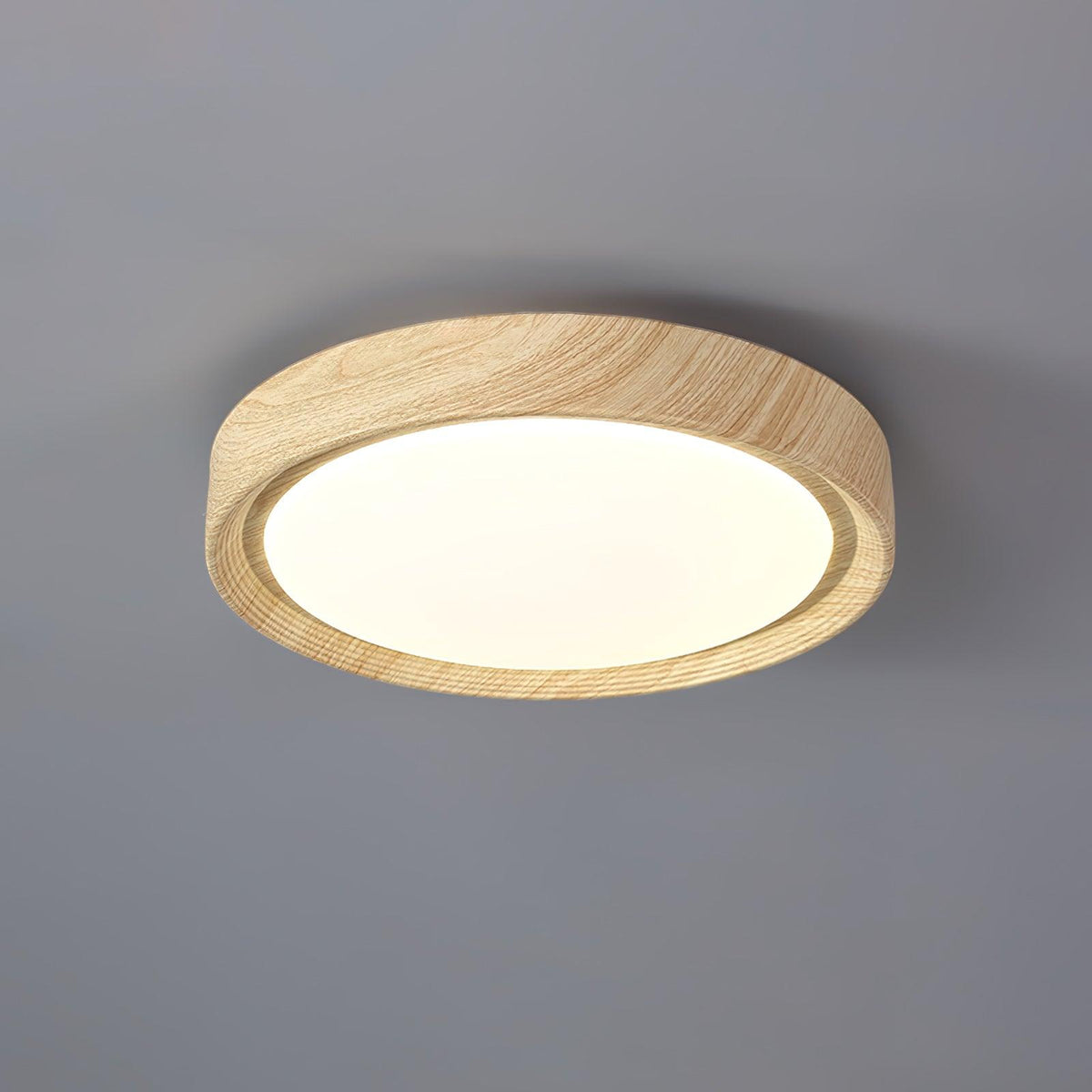 Grena Motif Bois Plafonnier Led Rond - Neutralighting