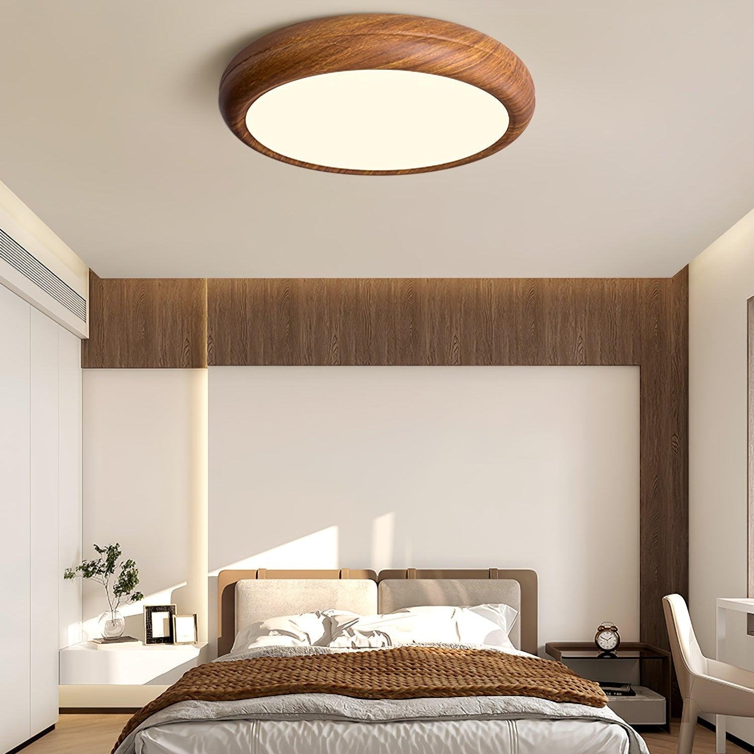 Plafonnier Rond en Bois - Maison Lumina