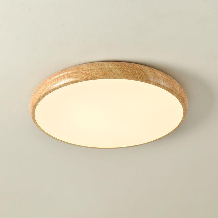 Grena Motif Bois Plafonnier Led Rond - Neutralighting