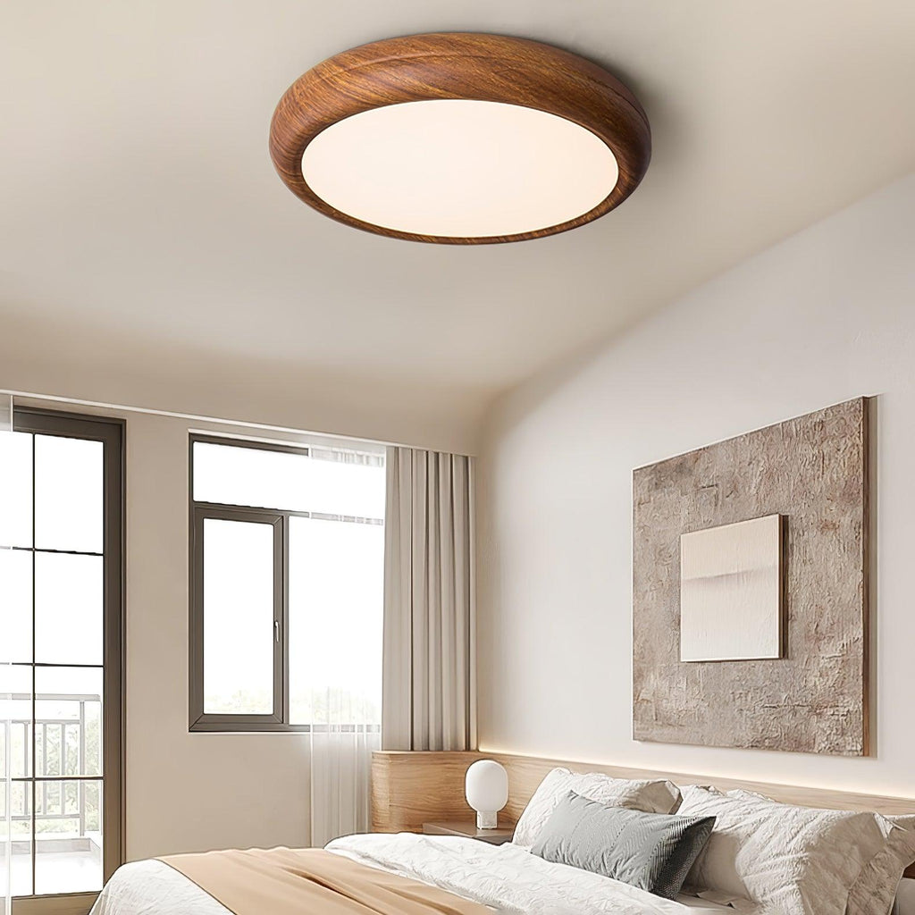 Grena Motif Bois Plafonnier Led Rond - Neutralighting