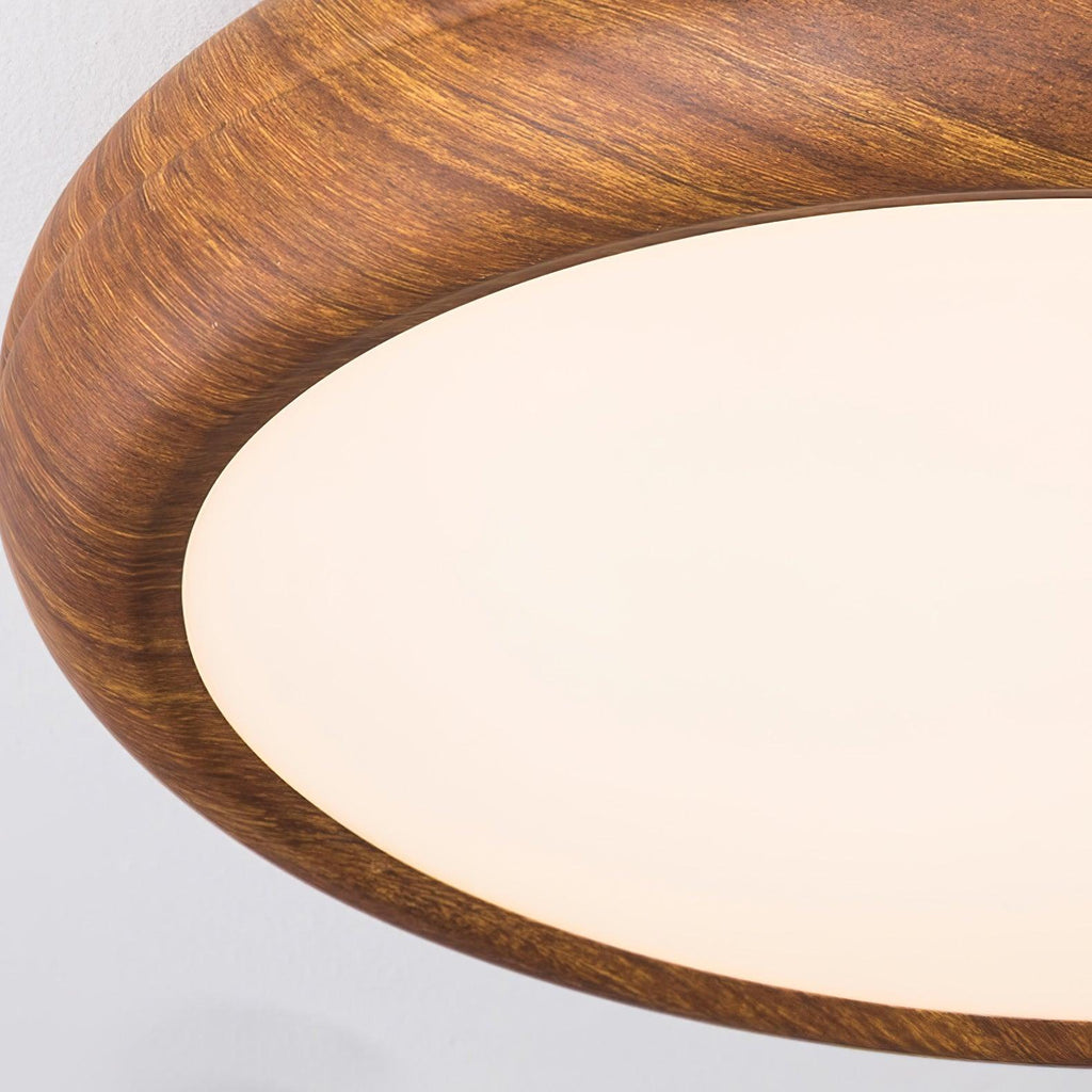 Grena Motif Bois Plafonnier Led Rond - Neutralighting