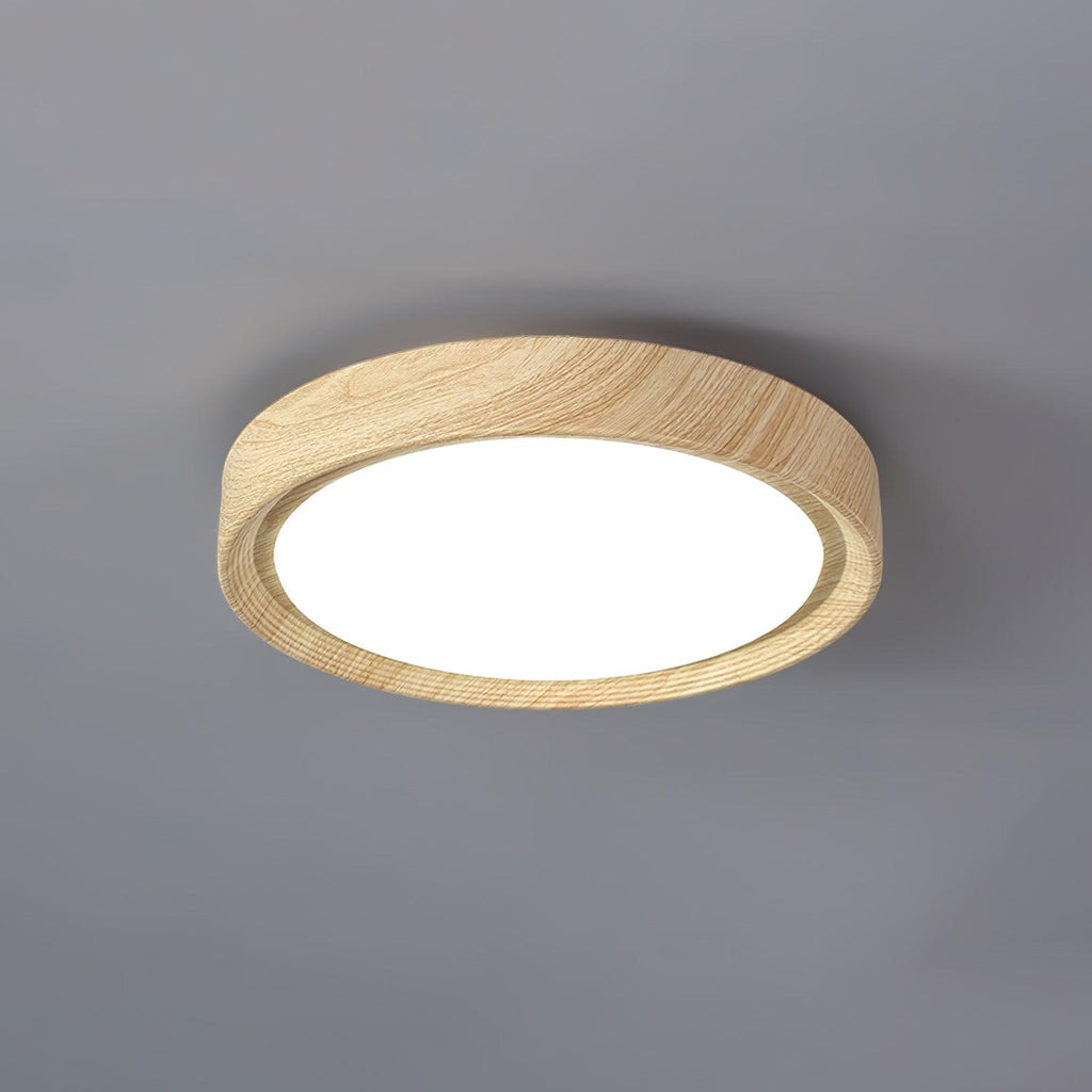 Grena Motif Bois Plafonnier Led Rond - Neutralighting