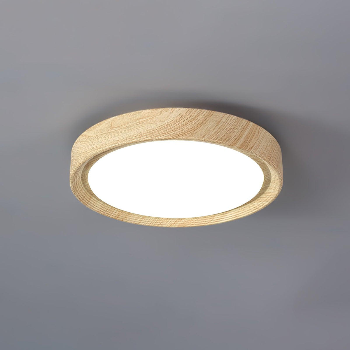 Grena Motif Bois Plafonnier Led Rond - Neutralighting