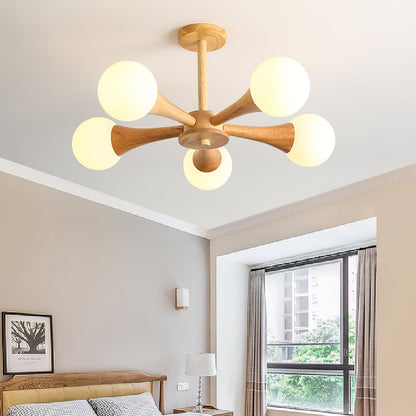 Lustre En Bois Style Japonais - Maison Lumina