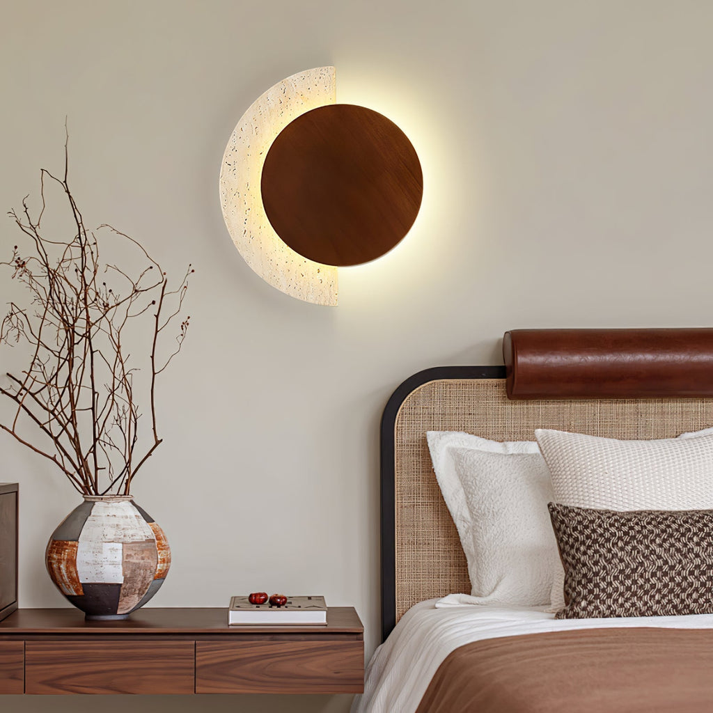Coraeen Applique Murale Demi-Lune en Travertin - Neutralighting