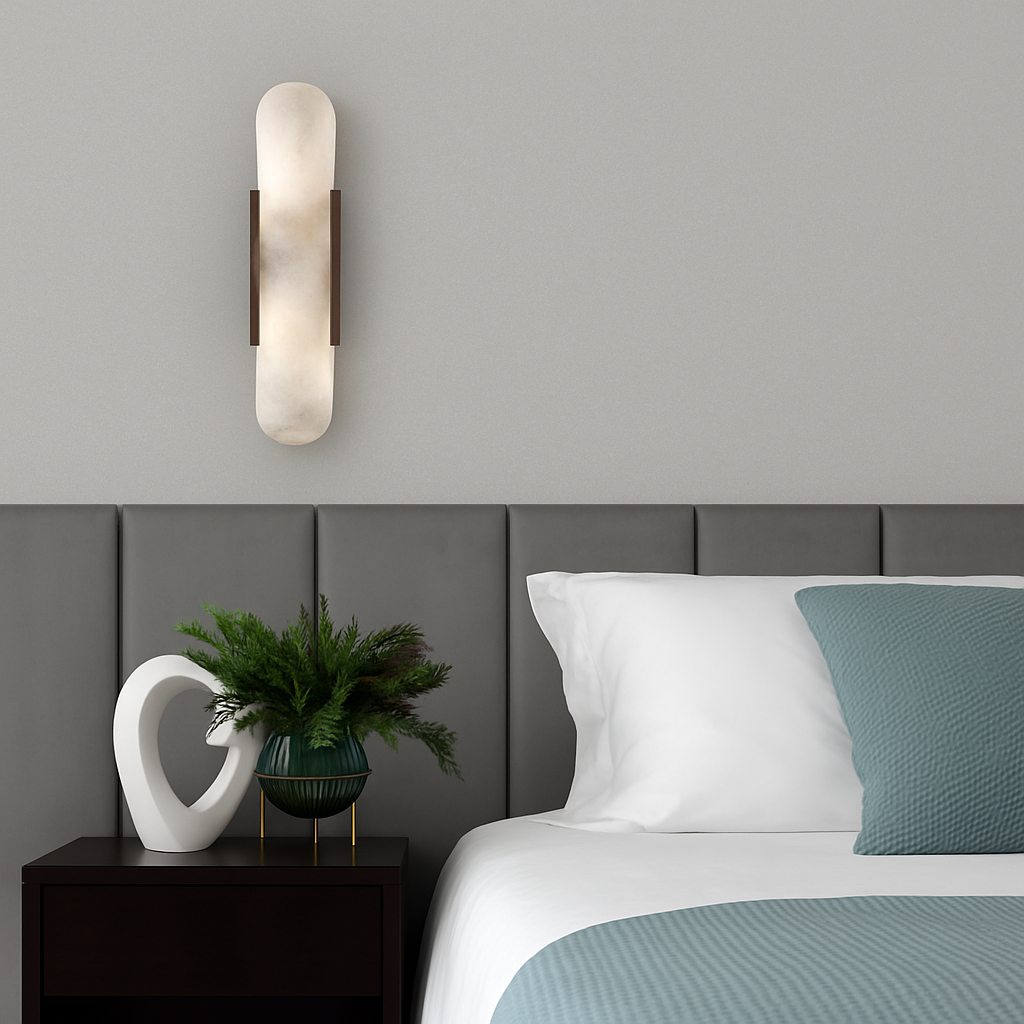 Applique murale design LED en marbre arrondi style Shining