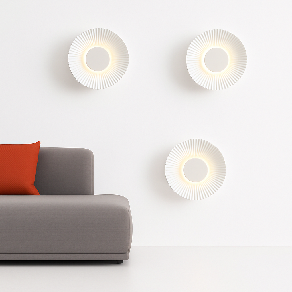 Applique murale moderne LED forme de soleil métallique Hasna
