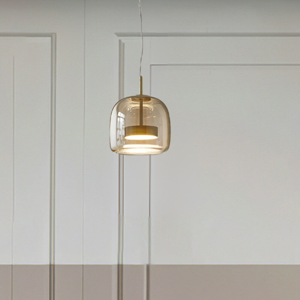 June Suspension Cylindre Moderne Verre. Claire/Grise Fumée/Ambre - Neutralighting