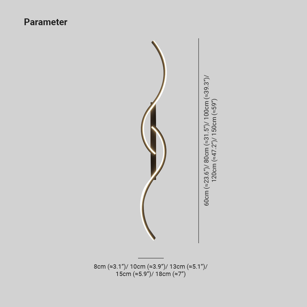 Lumor Applique Murale Vague Design Moderne Noir/Or Salon - Neutralighting