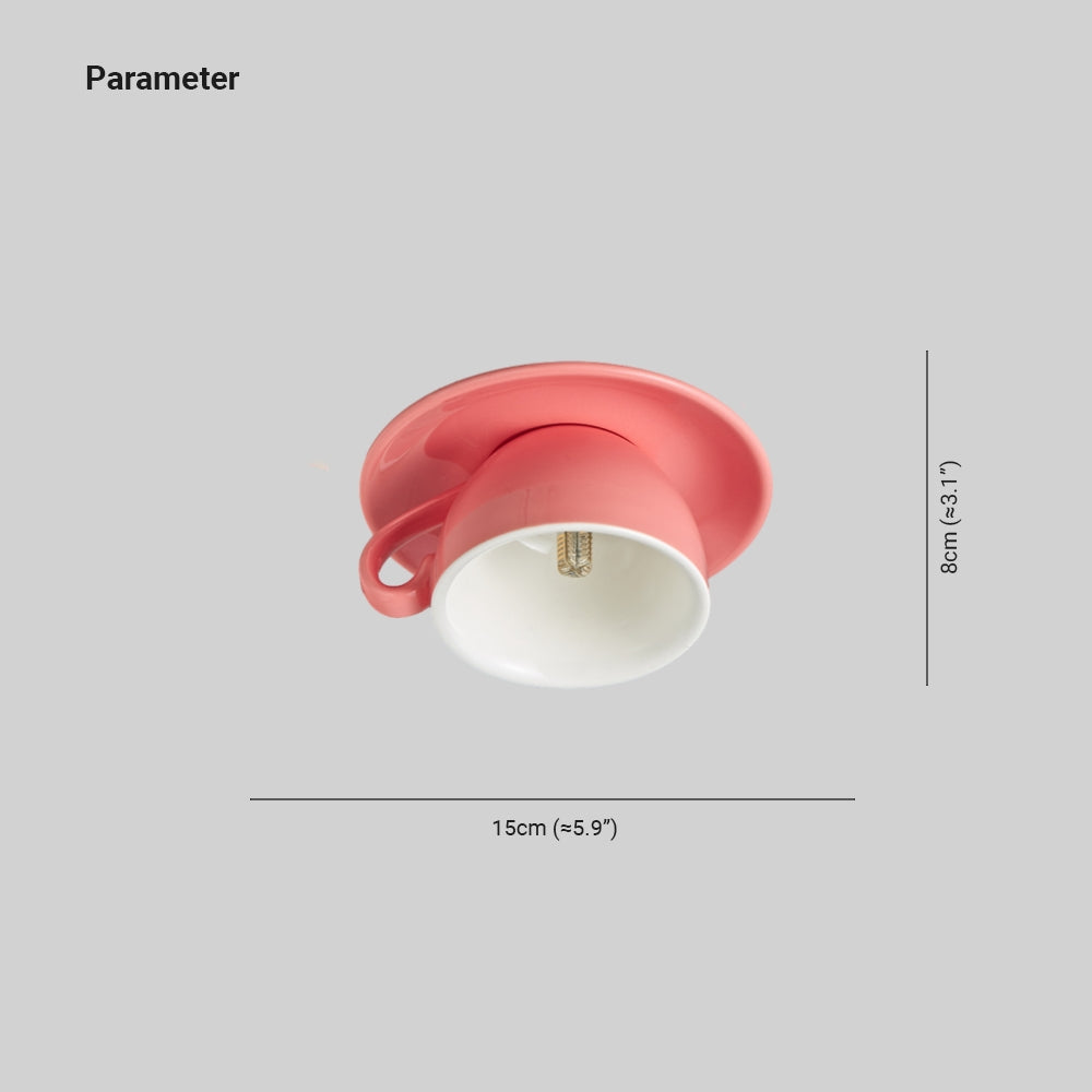 Teyo Moderne Tasses à Café Céramique Plafonnier Bleu/Rose/Jaune - Neutralighting