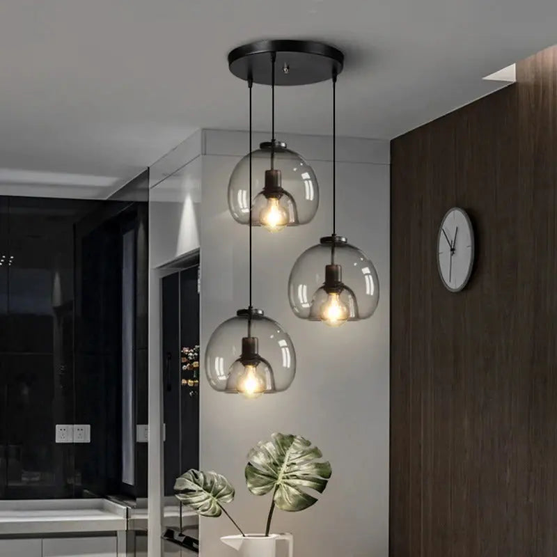 Lustre Filaire Noir Design - Maison Lumina
