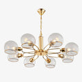 Lustre design moderne doré avec boules de verre Glass