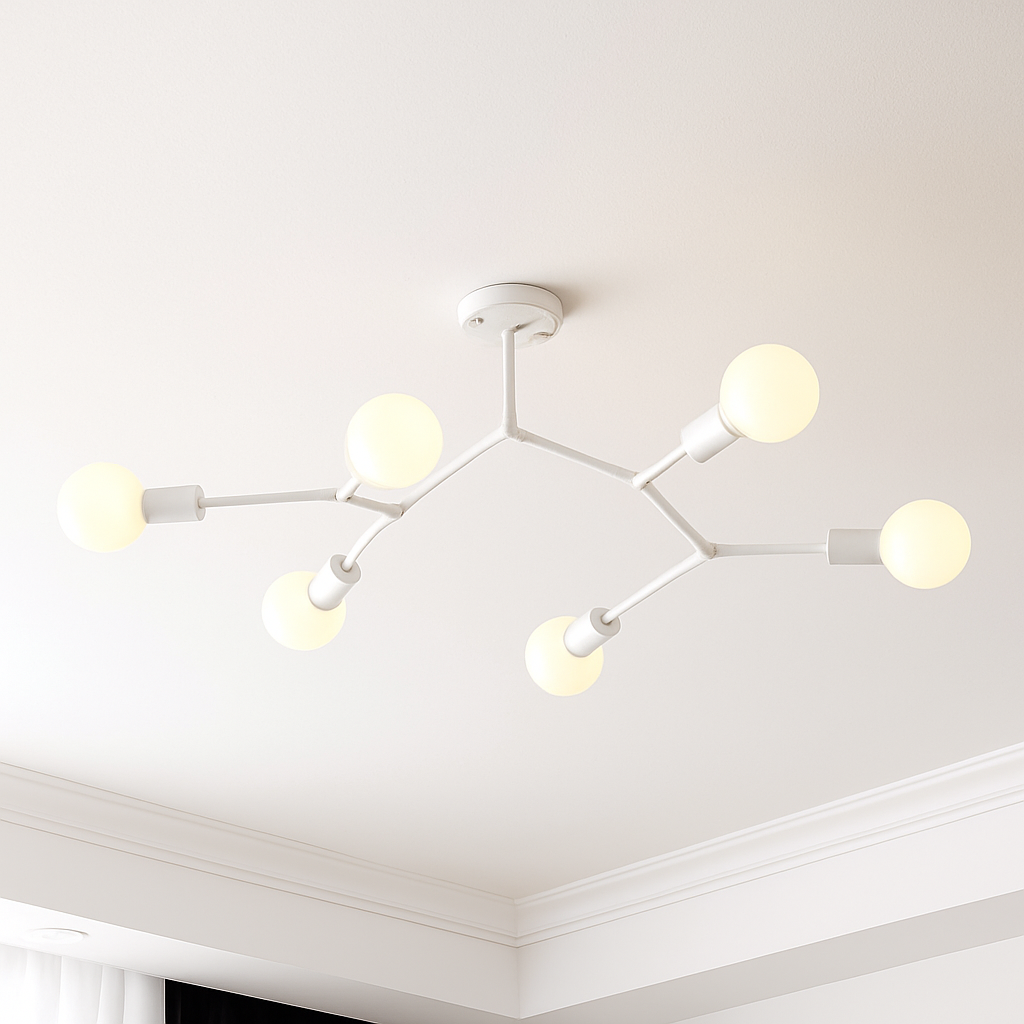 Lustre industriel LED avec plusieurs branches métalliques Rally