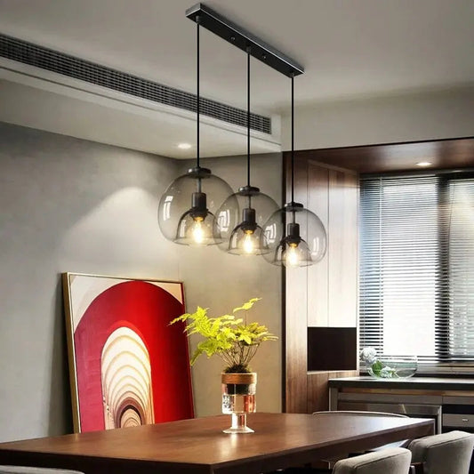Lustre Filaire Noir Design - Maison Lumina