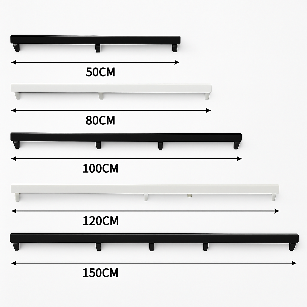 Support socle long suspension jusqu'à 5 trous (noir ou blanc)