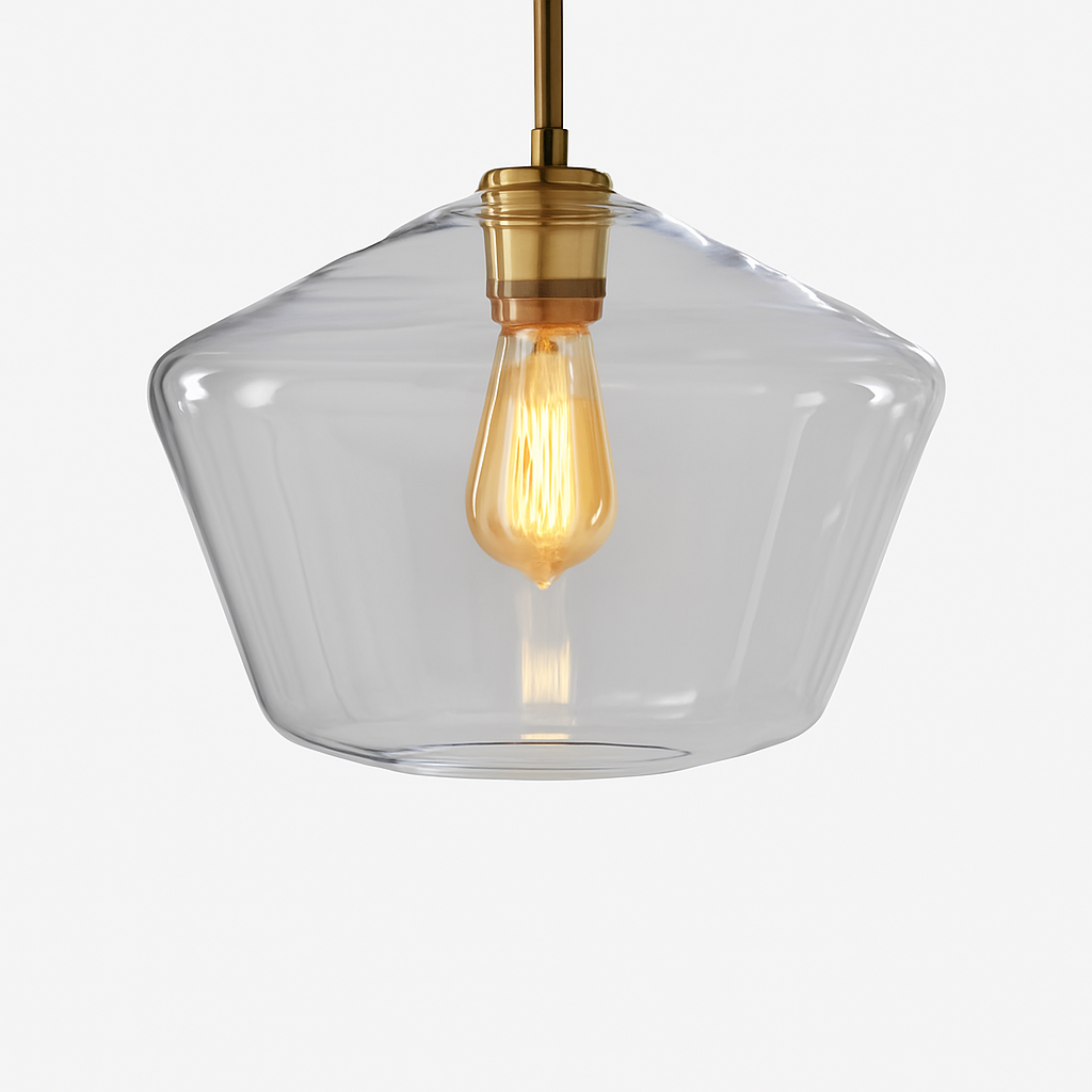Suspension design à LED en métal et verre de plusieurs formes