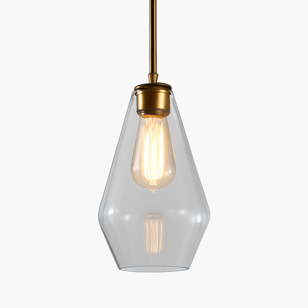 Suspension design à LED en métal et verre de plusieurs formes