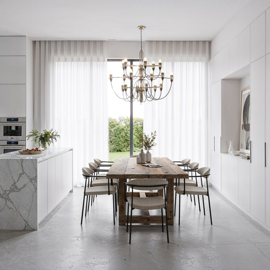 Lustre chandelier moderne noir et chrome