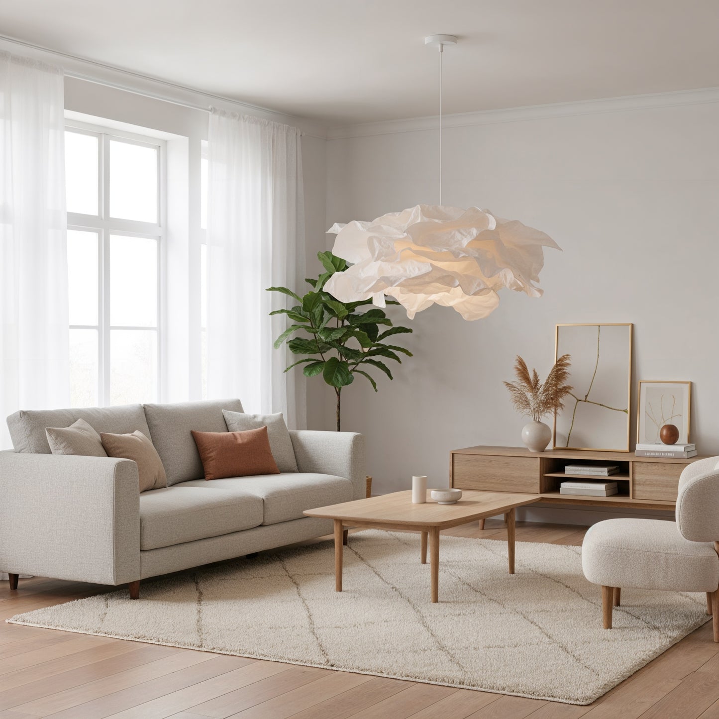 Suspension nuage blanche