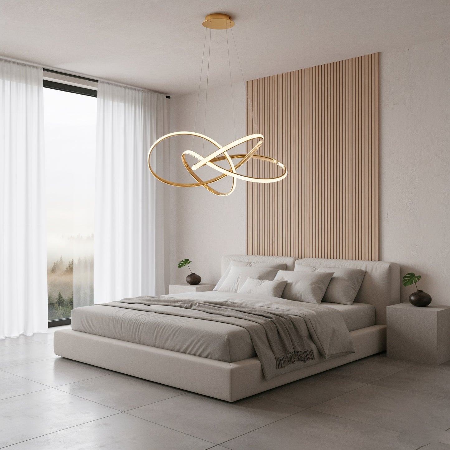 Suspension design dorée