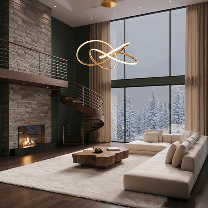 Suspension design dorée