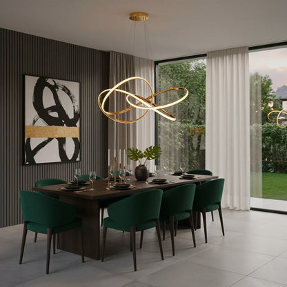 Suspension design dorée